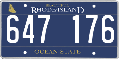RI license plate 647176