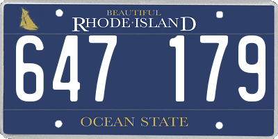 RI license plate 647179