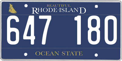 RI license plate 647180