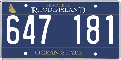 RI license plate 647181