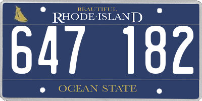 RI license plate 647182