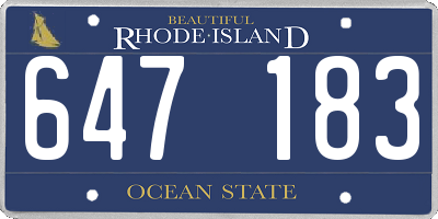 RI license plate 647183