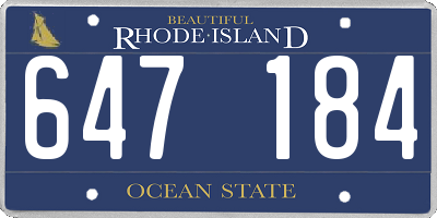 RI license plate 647184