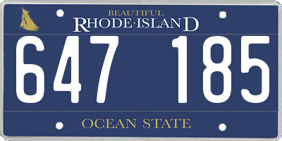 RI license plate 647185