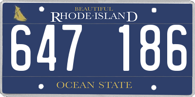 RI license plate 647186