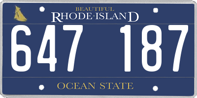 RI license plate 647187