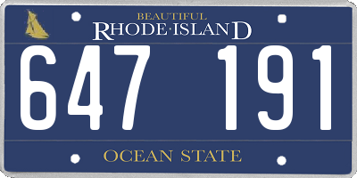 RI license plate 647191