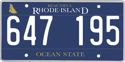 RI license plate 647195