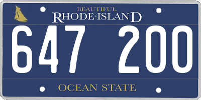 RI license plate 647200