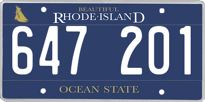 RI license plate 647201