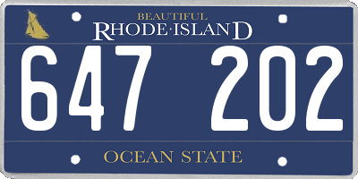RI license plate 647202