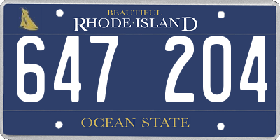 RI license plate 647204