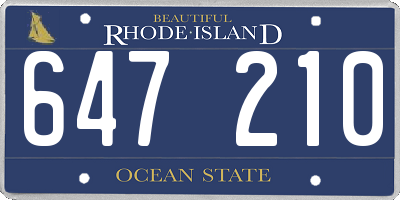RI license plate 647210