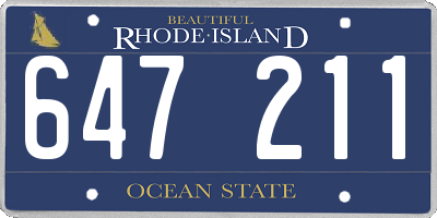 RI license plate 647211