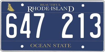 RI license plate 647213