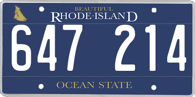 RI license plate 647214