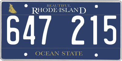 RI license plate 647215