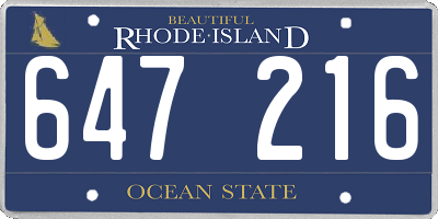 RI license plate 647216