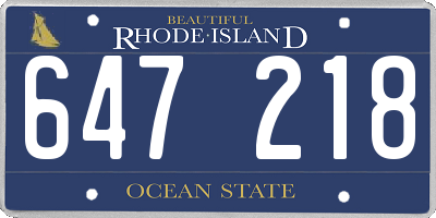 RI license plate 647218