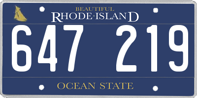 RI license plate 647219