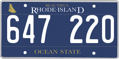 RI license plate 647220