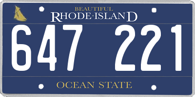 RI license plate 647221