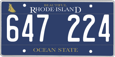 RI license plate 647224