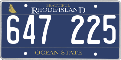 RI license plate 647225