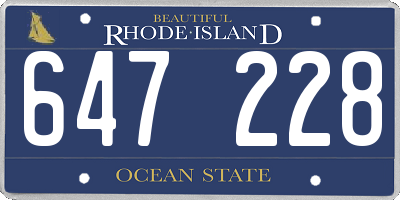 RI license plate 647228