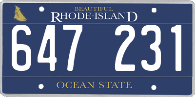 RI license plate 647231