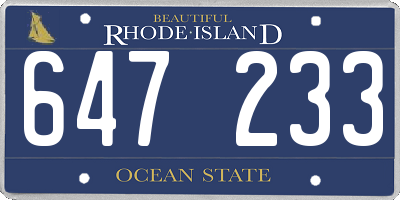 RI license plate 647233