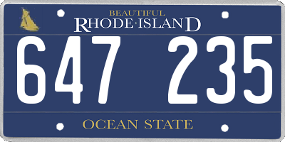 RI license plate 647235