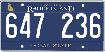 RI license plate 647236