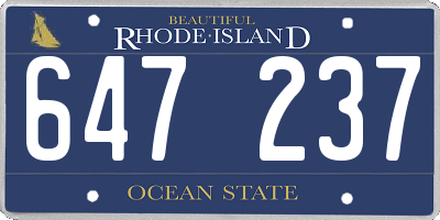 RI license plate 647237