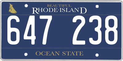 RI license plate 647238