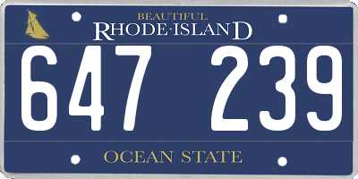 RI license plate 647239