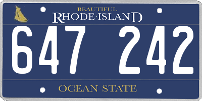 RI license plate 647242