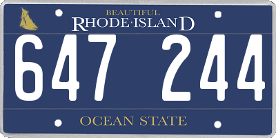 RI license plate 647244