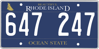 RI license plate 647247