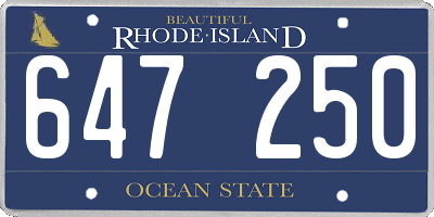 RI license plate 647250