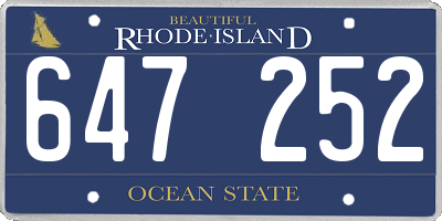 RI license plate 647252