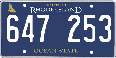 RI license plate 647253