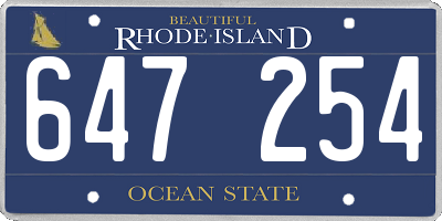 RI license plate 647254