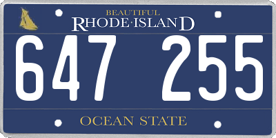 RI license plate 647255