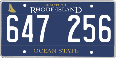 RI license plate 647256