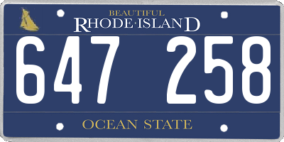 RI license plate 647258