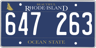 RI license plate 647263
