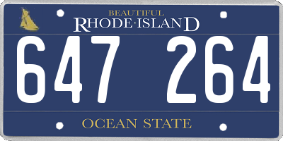 RI license plate 647264