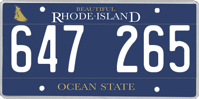RI license plate 647265