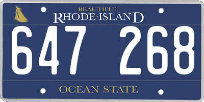 RI license plate 647268